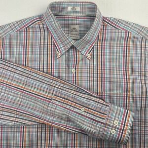 Peter‎ Millar Seaside Finish Multicolor Button Up Shirt Cotton Men's Size Large